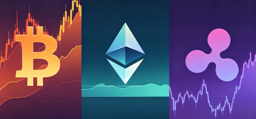 前3名价格预测：比特币、以太坊、瑞波币 – BTC测试关键阻力位，ETH企稳，XRP显示看跌疲态迹象