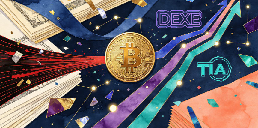 加密货币概览：比特币持稳，ETF资金流出减少——DEXE和TIA继续上涨