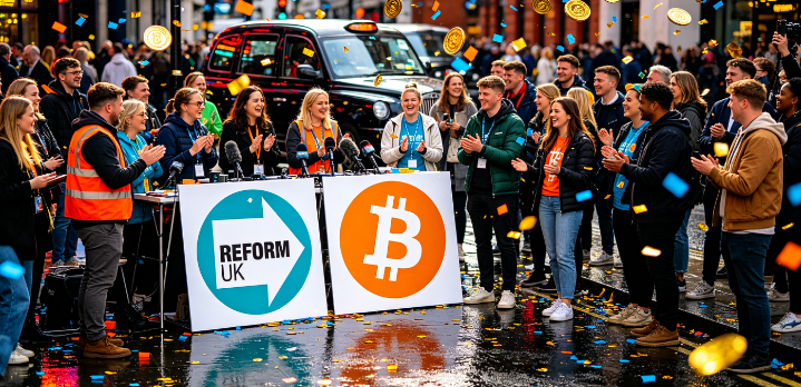 两天内,加密货币为Reform UK注入了7200万美元