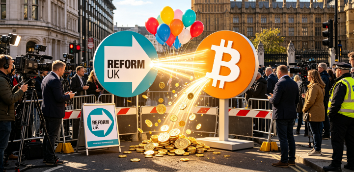 两天内,加密货币为Reform UK注入了7200万美元