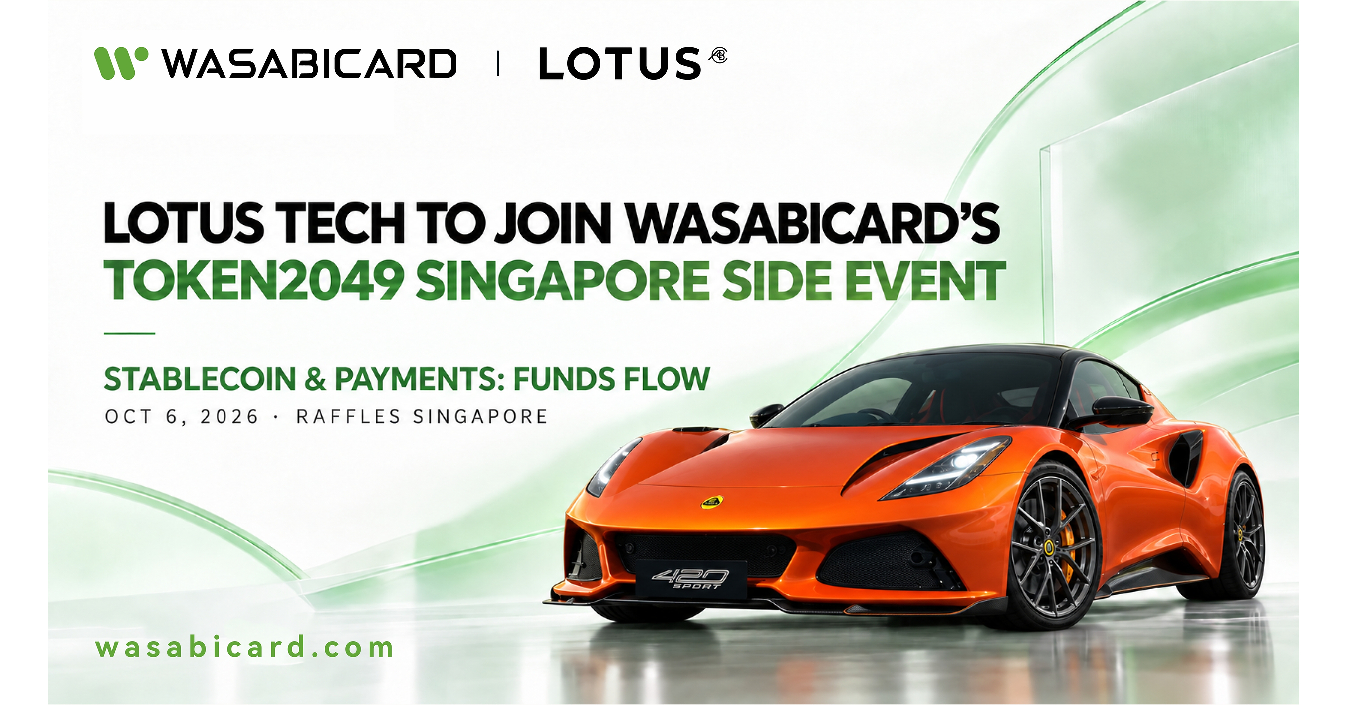 Lotus Tech 将参加 WasabiCard 的 TOKEN2049 新加坡侧活动 聚焦稳定币现实应用