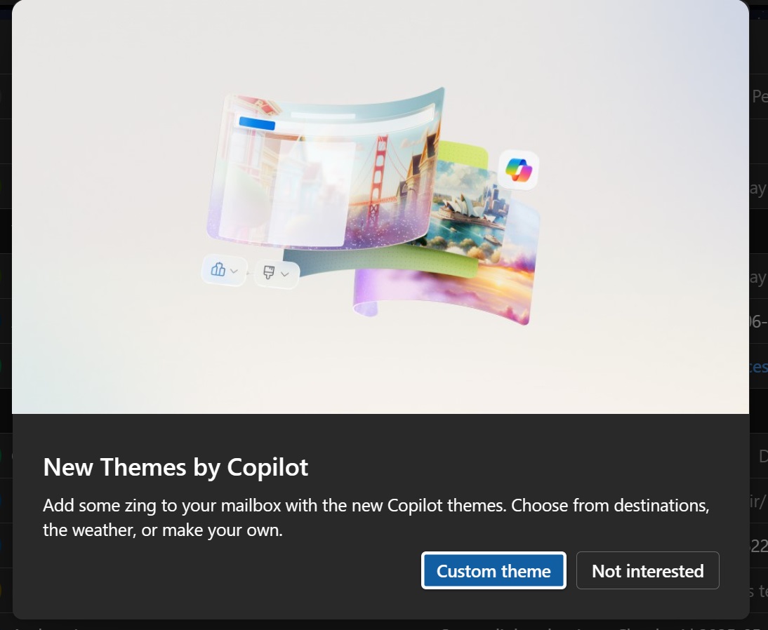 微软调整 Win10/Win11 新版 Outlook AI 功能，10 月全球停用 Copilot 主题