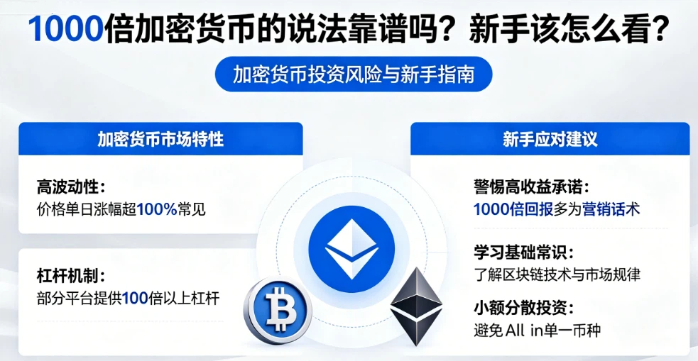 1000倍加密货币的说法靠谱吗？新手该怎么看？