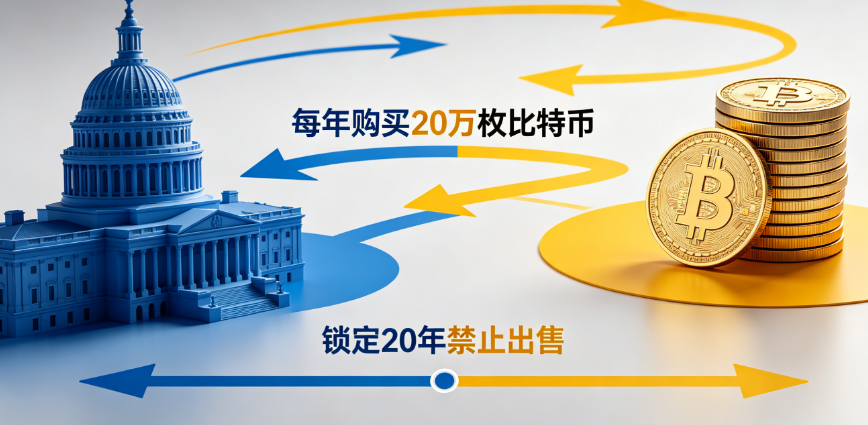 比特币成国家战略资产？美众议员提案每年买20万枚、锁定20年不卖
