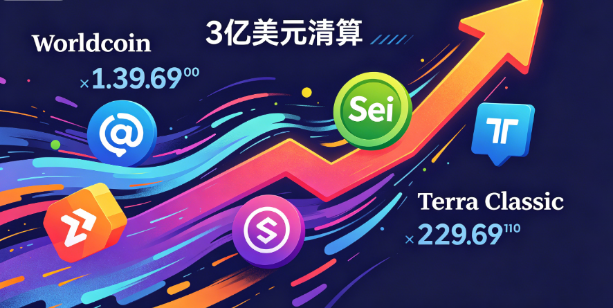 加密货币概览：Worldcoin、Sei、Terra Classic上扬，伴随3亿美元清算